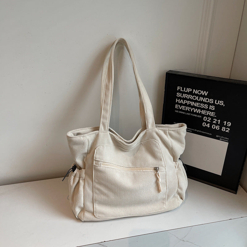 Womens Casual Corduroy Tote Bag Versatile And Easy To Style