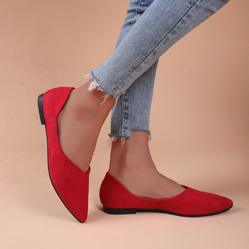 Womens Pointed-Toe Low-Top Shoes In Plus Sizes