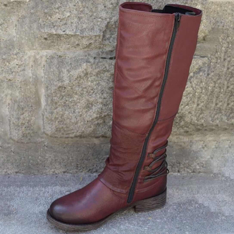 Flat-bottomed Plus Size Women's Woolen Martin Boots