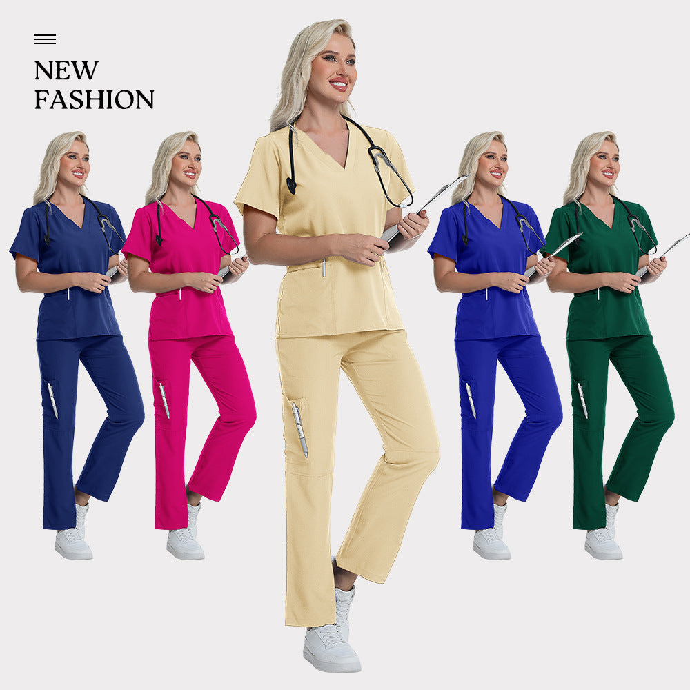 Operating Room Nurses Scrub Uniforms Female Doctors Short Sleeves