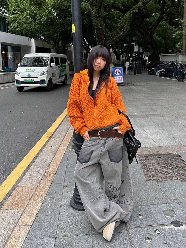Idle Style Twist Knitted Hooded Sweater