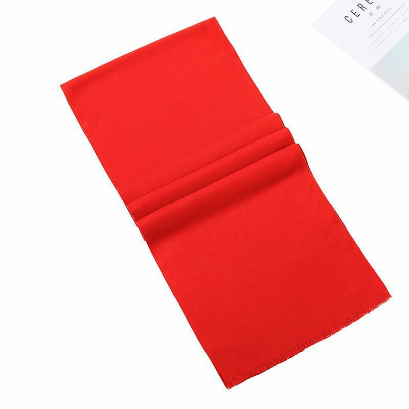 Casual Women's Solid Color Scarlet Warm Scarf