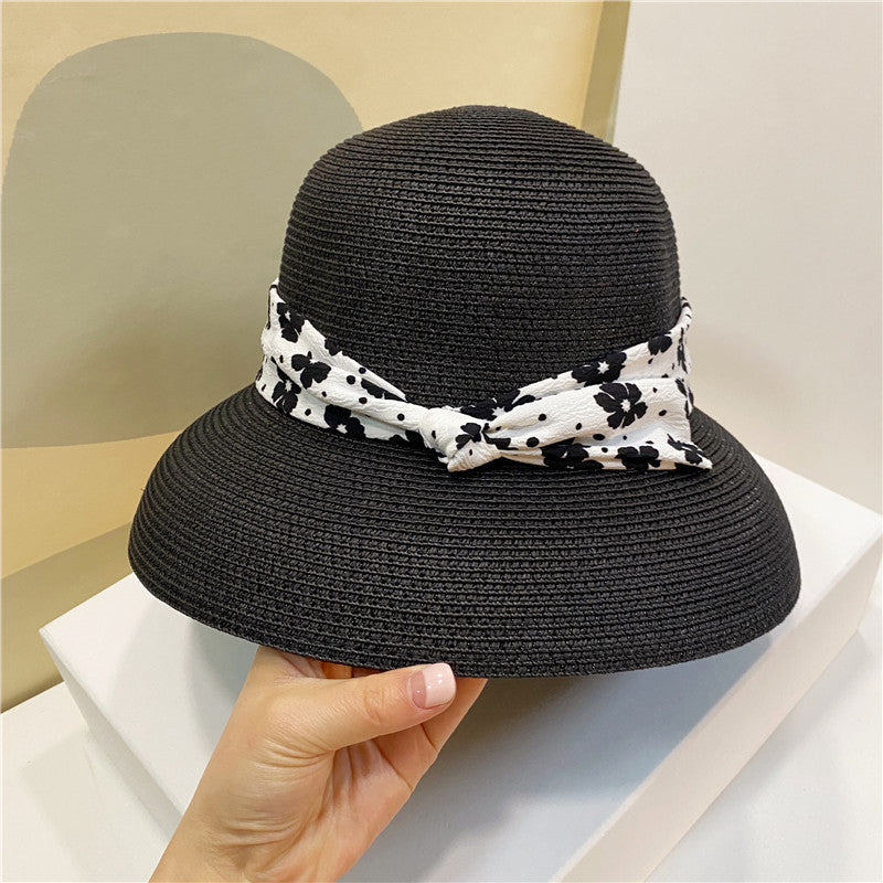 Pastoral Style Sunshade Hat With Small Flower Straps