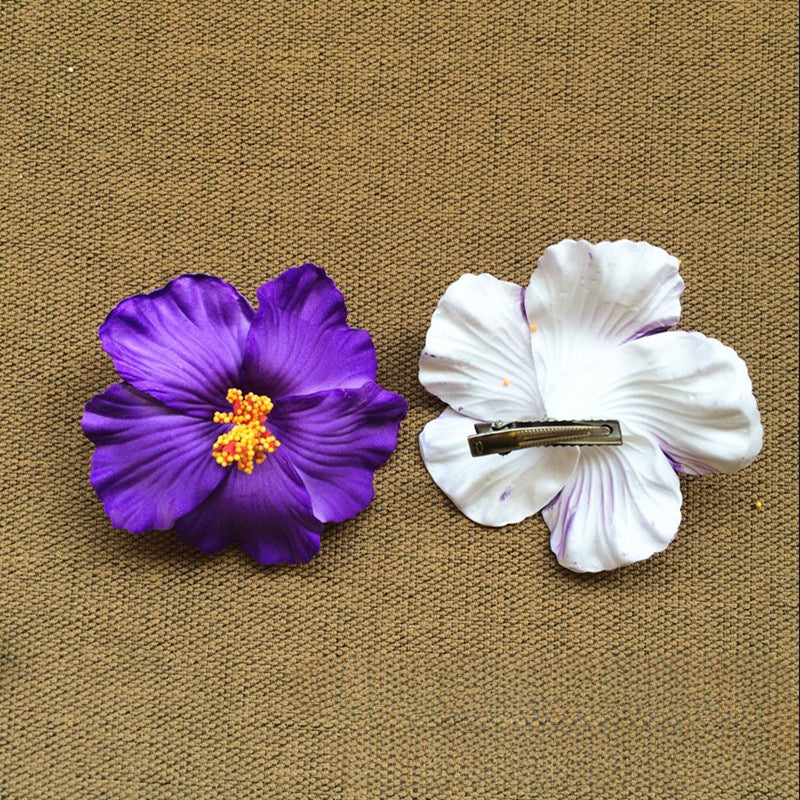 Sweet Seaside Beach Degree Hibiscus Rosa-sinensis Flowers Hairpin Side Clip
