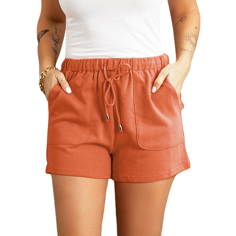 Women's High Waist Straight Drawstring Loose Casual Shorts