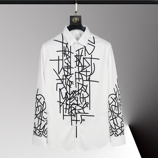 Men's New Style Fitted Printed Shirt Fashionable