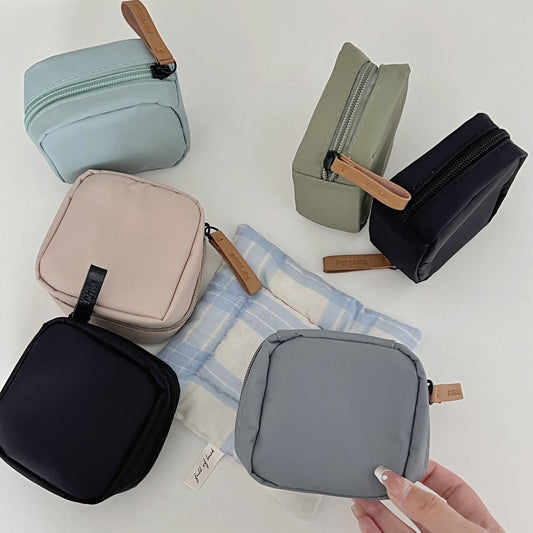 Mini Læbestift Minimalistisk Simpel Japansk Ensfarvet Nylon Opbevaringstaske