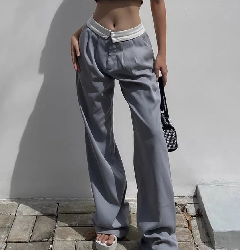 Simple Temperament Advanced Cool Suit Vest High Waist Pants