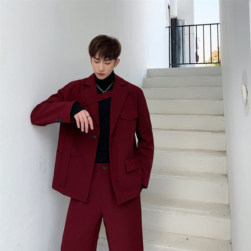 Irregular Tie Tie Tie Loose Profile Suit Men's Asymmetrical Suit Coat
