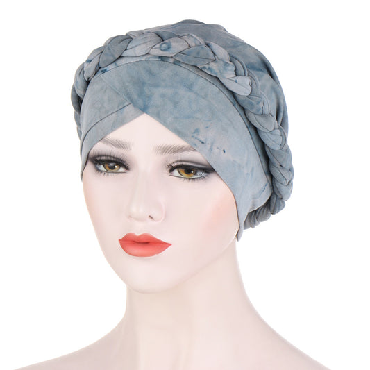 Women's Fashion Tie Dye Brushed Milk Silk Bandana Hat