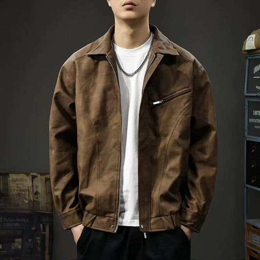 Vintage American-style Loose Casual Work Jacket With Hong Kong Flair