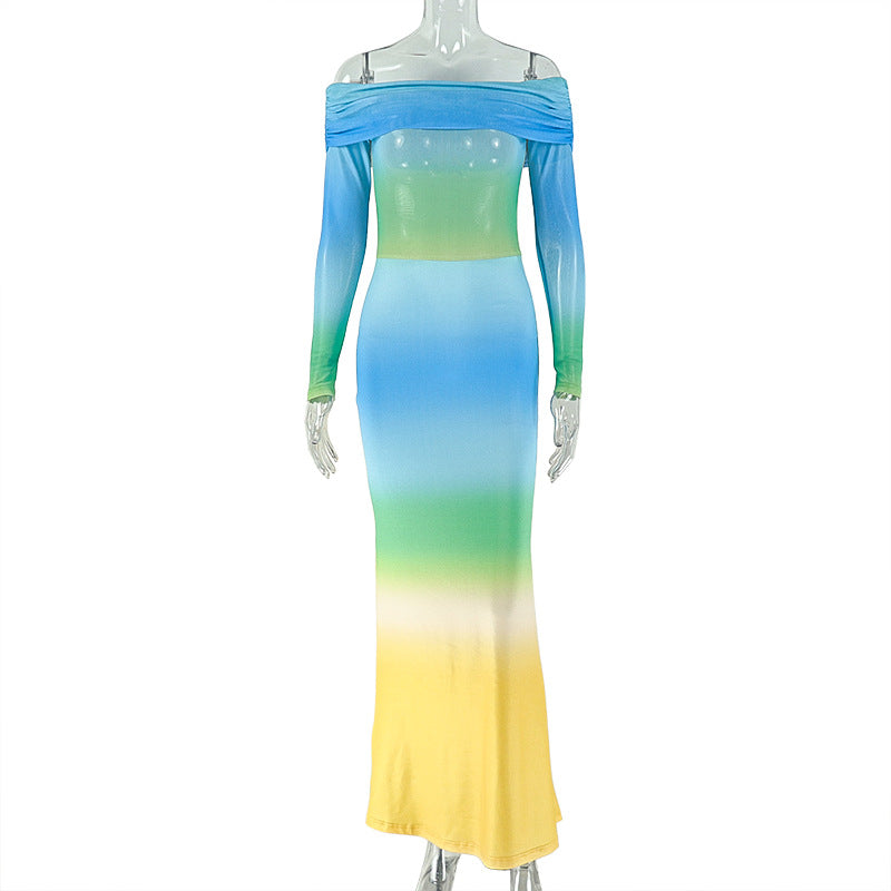Women's Elegant Boat-Neckline Tube Dress