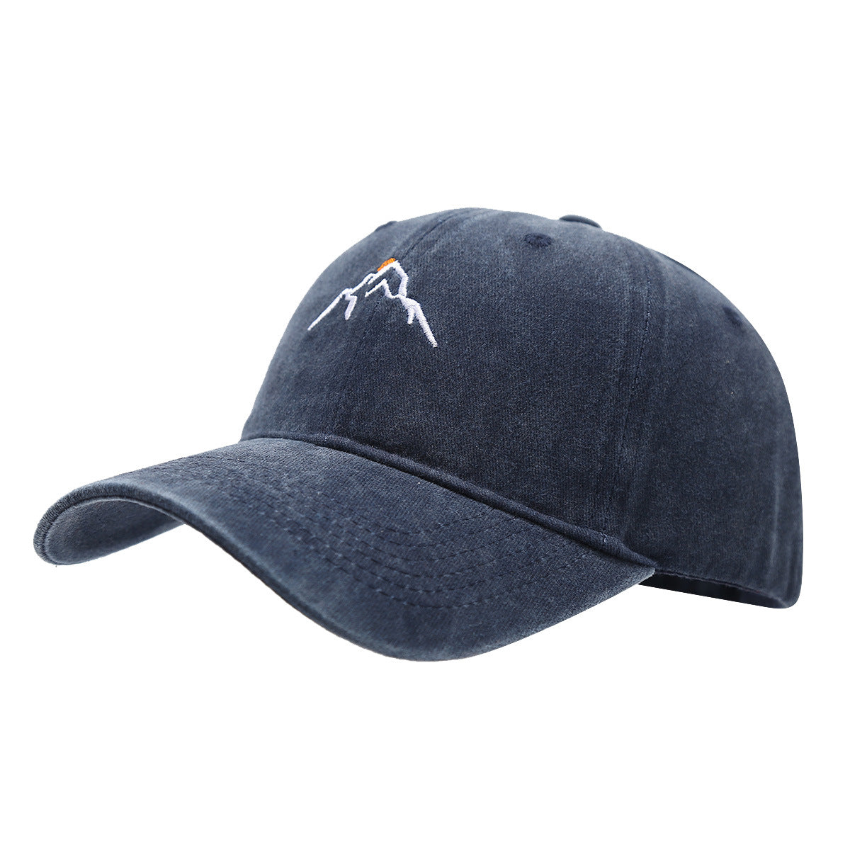 New Mountain Peak Sunset Embroidered Washed Baseball Cap