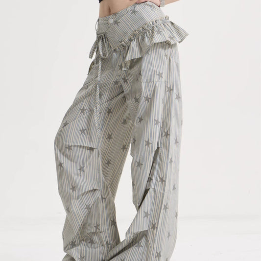 Women's American-style Retro Cleanfit Wide-leg Pants