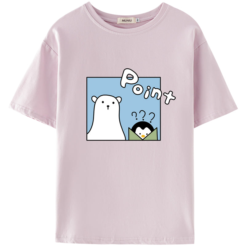 Loose Cotton T-Shirt White Short Sleeve Top