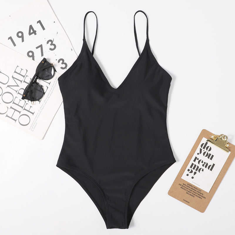 Retro Polka-dot Lace-up Waist One-piece Swimsuit Women