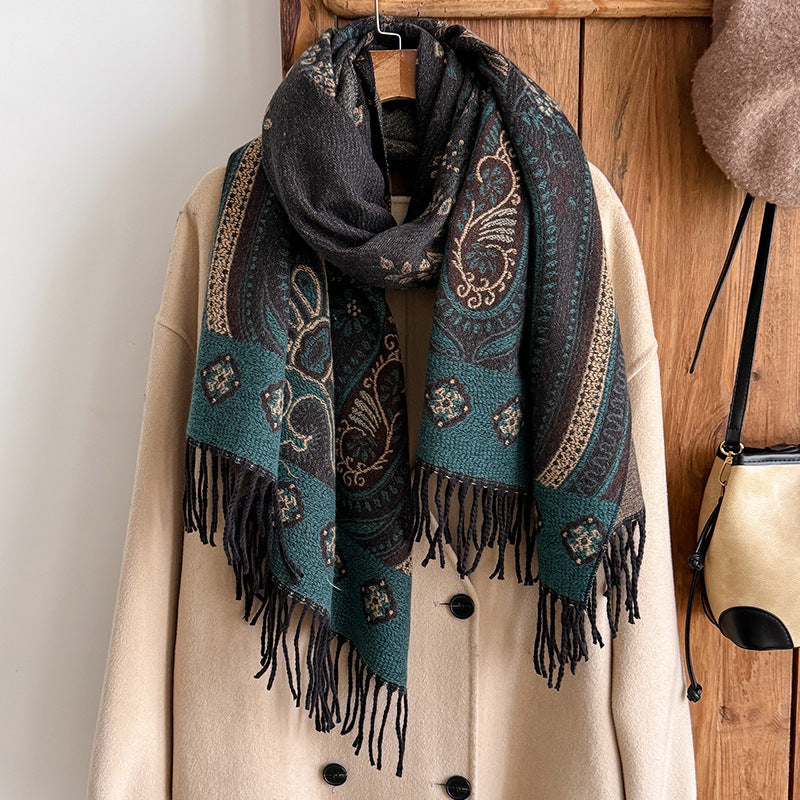 Ethnic-style Cashew Flower Shawl Scarf