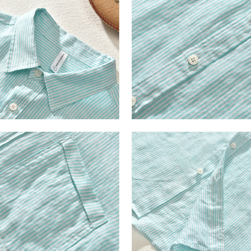 Thin Striped Simple Shirt Comfortable