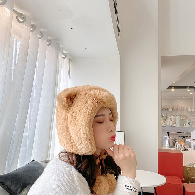Female Autumn And Winter Sweet Cute Earmuffs Hat