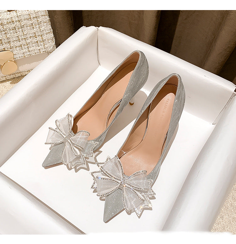 Stiletto Butterfly Pointed Toe French Shoes Are Not Tired