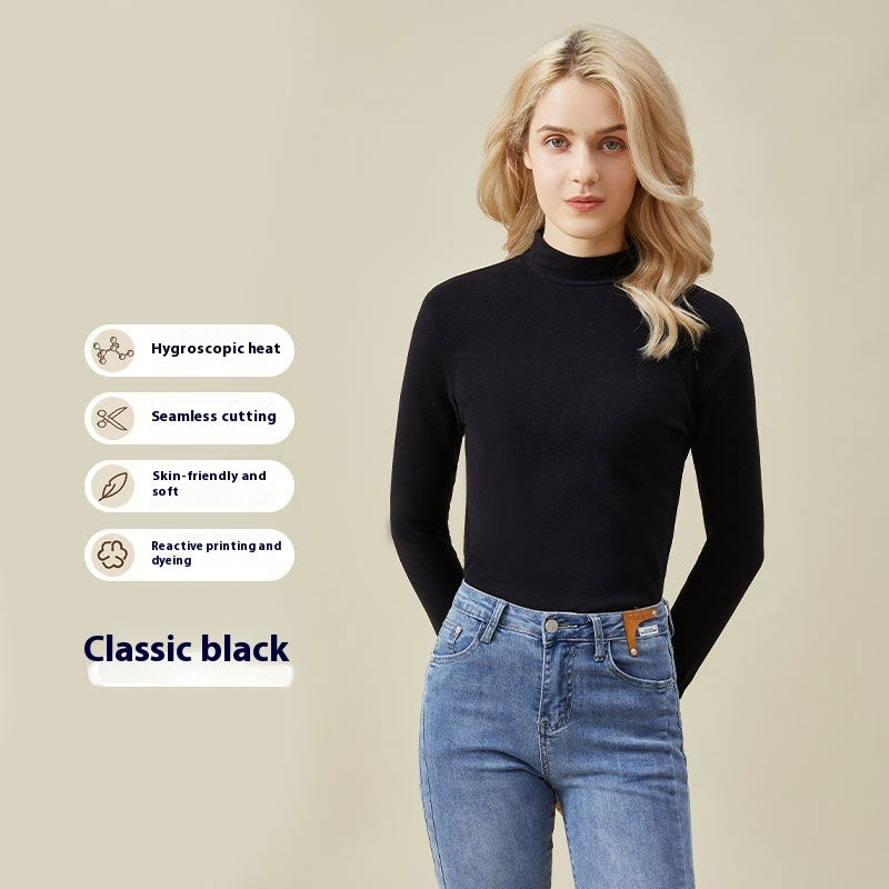 Hyaluronic Acid Half Collar Top Heating Inner Long-sleeved Shirt