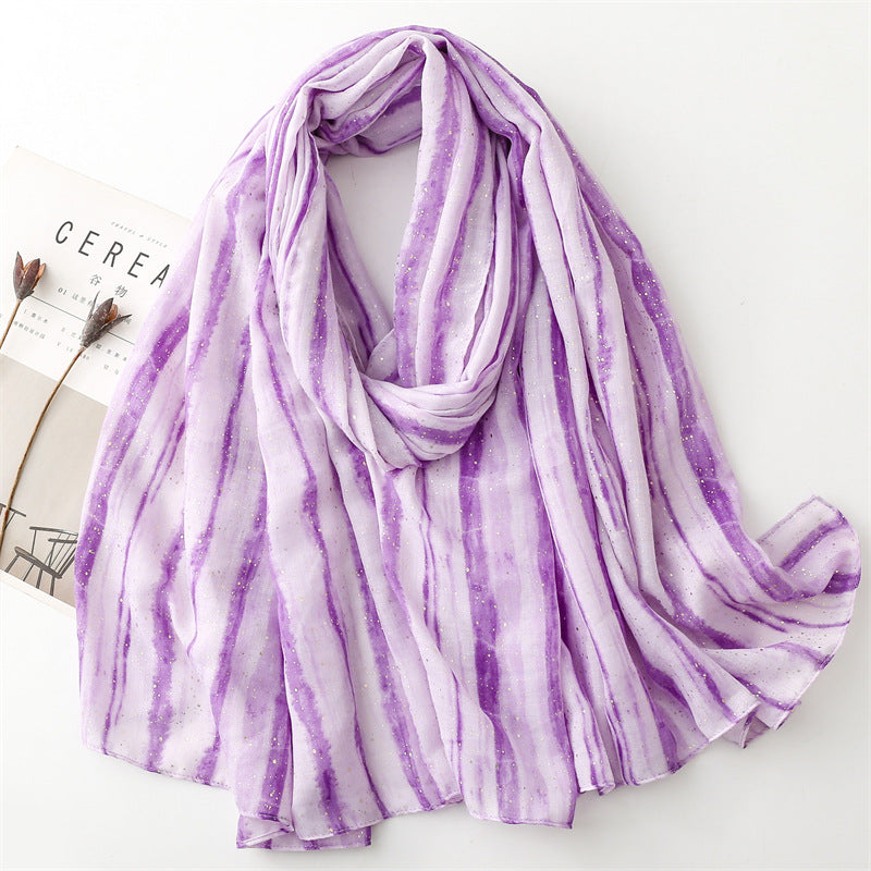 Gilding Bamboo Forest Gradient Burr Silk Scarf Warm Shawl