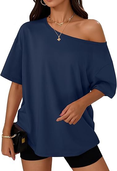 Women's T-shirt Casual Fashion Diagonal Collar Top