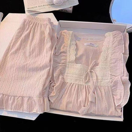 Women's Square-neck Short-sleeve Homewear Set