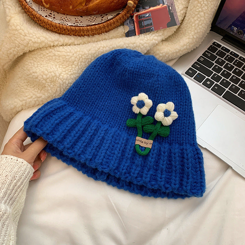 Flower Wool Hat Makes Women Cute And Show Their Faces