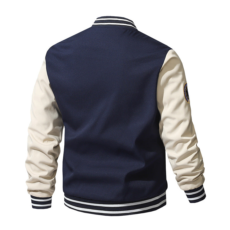 Retro Baseballuniform Fortykket Løs Fritidsjakke til Mænd