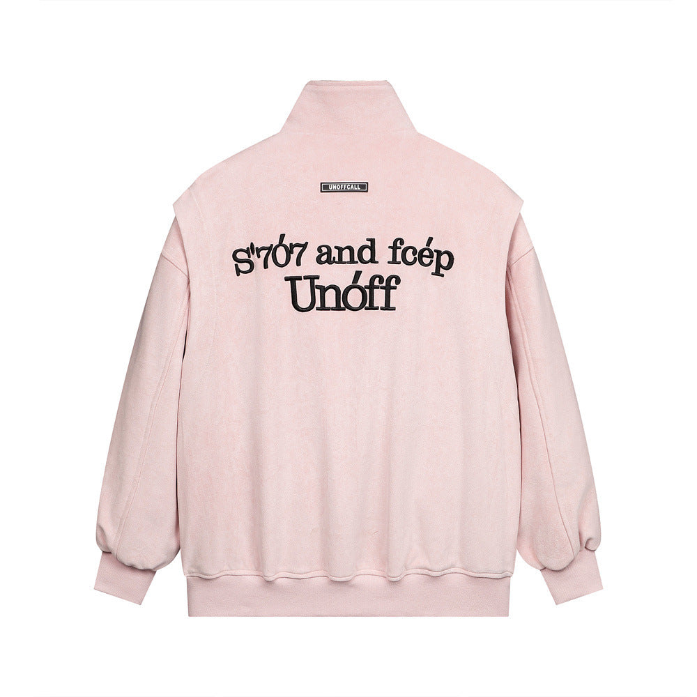 Fashion Brand High Street Embroidery Letter Tooling Stand Collar Jacket For Men