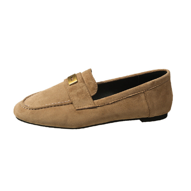 Damesko Britiske Loafers Firkantet Tå Gommino
