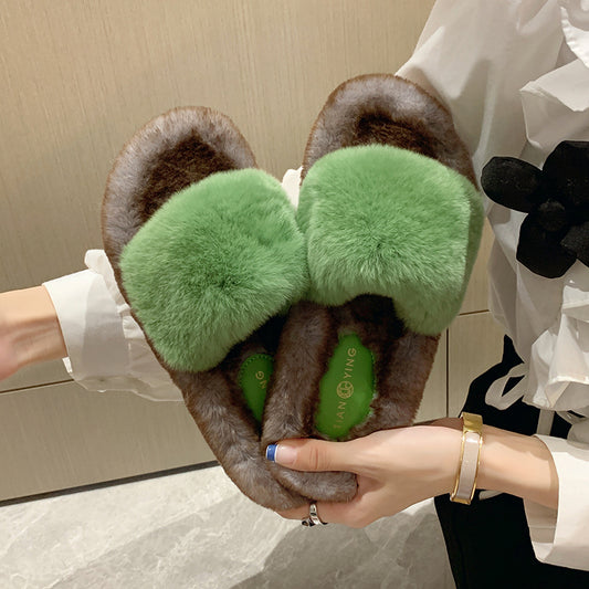 Design Sense Of Niche Flat Versatile Casual Mao Slippers