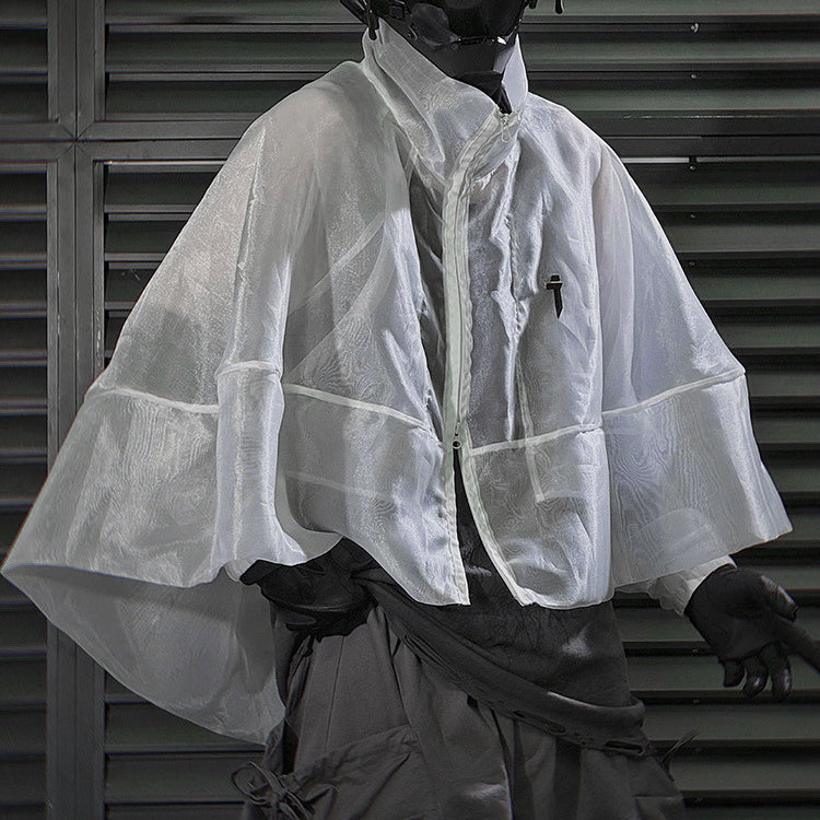 Pearl Yarn Cape And Shawl Hip Hop Stand Collar Sun Protection Top