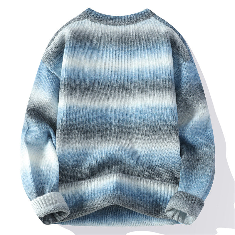 Men's Gradient-Color Loose-fit Knitted Sweater