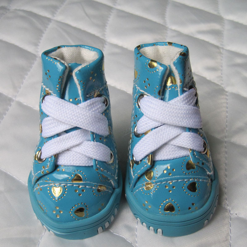 Pet Shoes New Three-color Peach Heart PU Fabric
