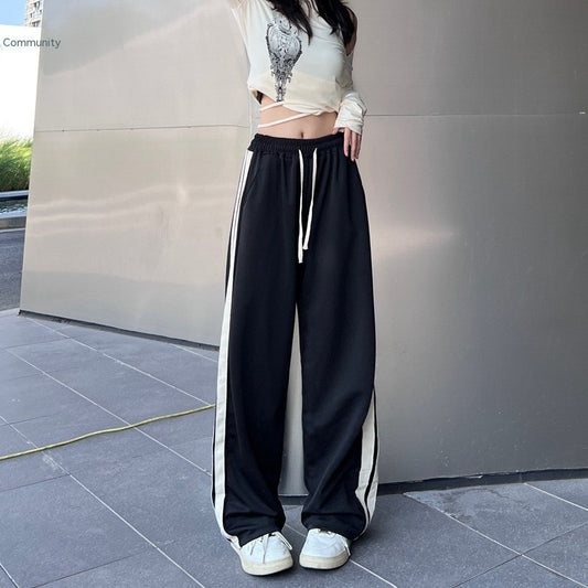 Retro Casual Women's Loose Hip Hop Wide Leg Track Pants