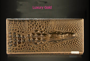 Women's Casual Long Zippered Leather Wallet