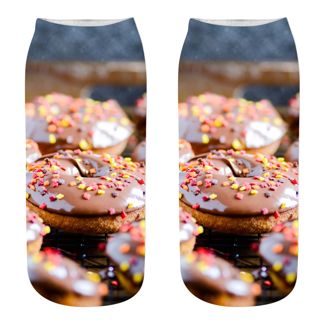 New 3D Digital Printing Harajuku Food Donut Socks Cartoon Three-dimensional Printing