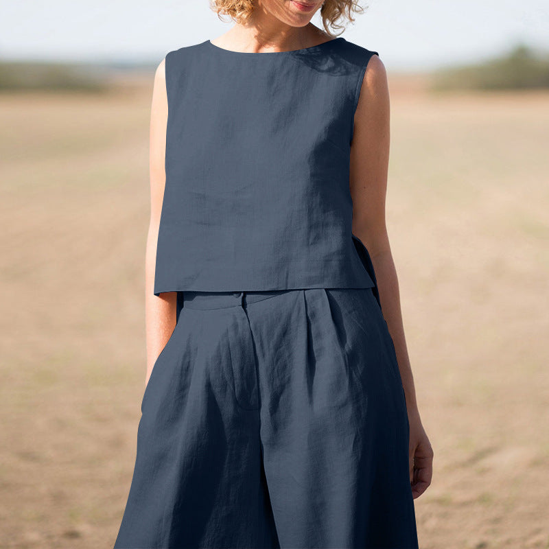 Women's Fashion Casual Cotton Linen Long Sleeve Suit