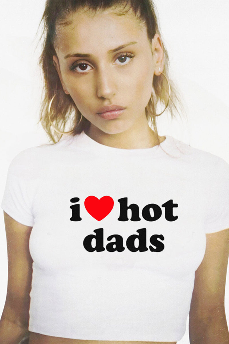 Creative Open Navel Round Neck Letter T-shirt