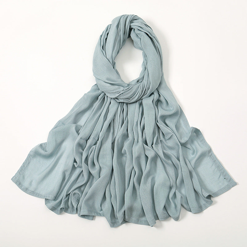 Solid Color Malay Indonesian Rayon Scarf Wide Brim Thin Modal Breathable