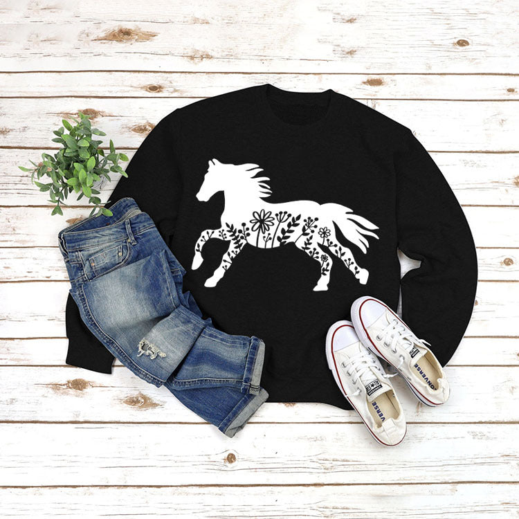 European And American Round Neck Jacket Long Sleeve Printing