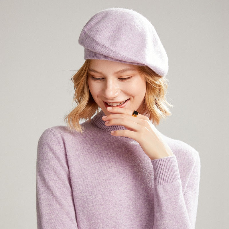 Women's Fashion Warm Thick Solid Color Cashmere Hat