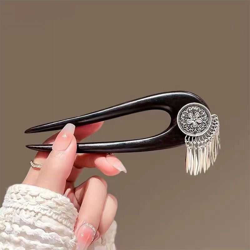 Classical Enamel Butterfly Hairpin New Chinese Style U-shaped