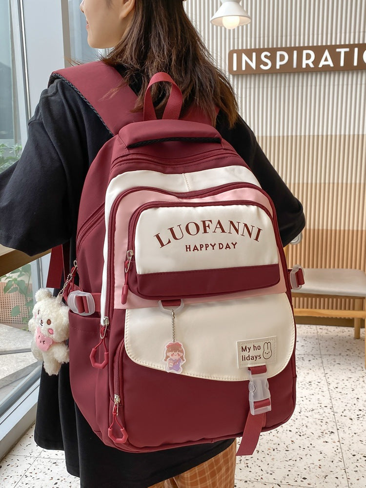 School Season Backpack Korean Style College Style Large Capacity Student Schoolbag Female