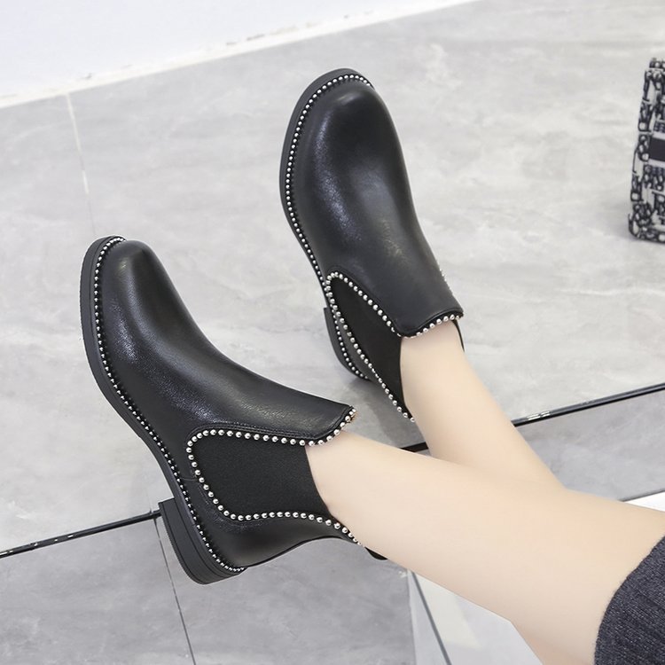 Women's British Style Autumn Small Boots With Thick Heel