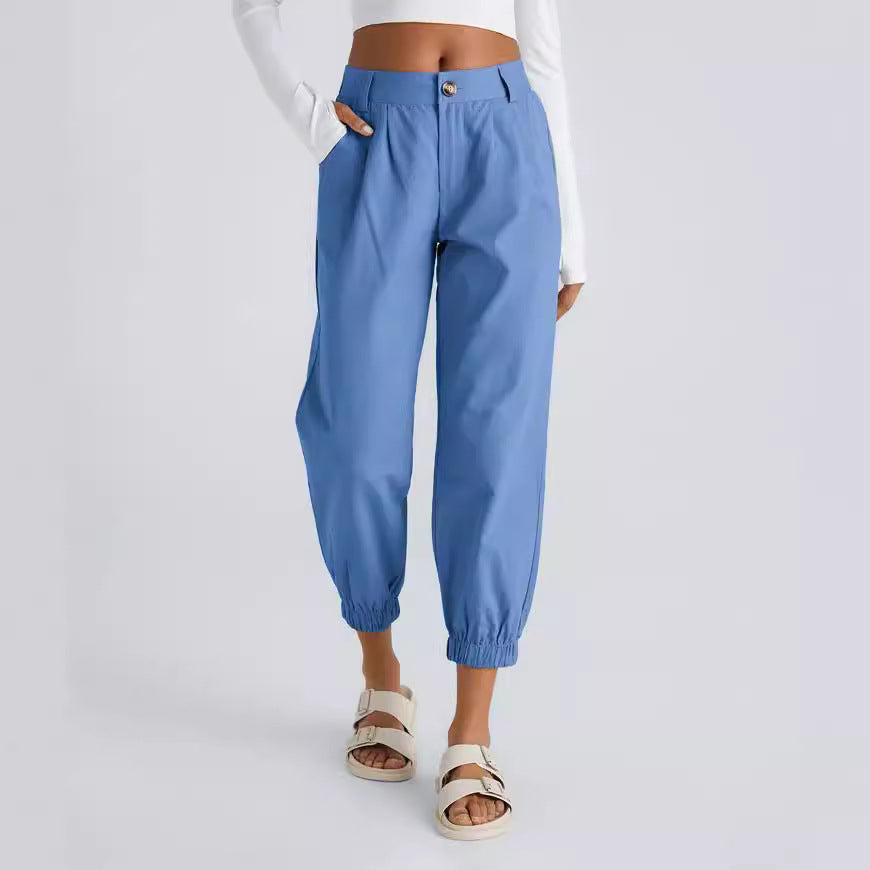 Casual Zipper Slant Pockets Casual Pants