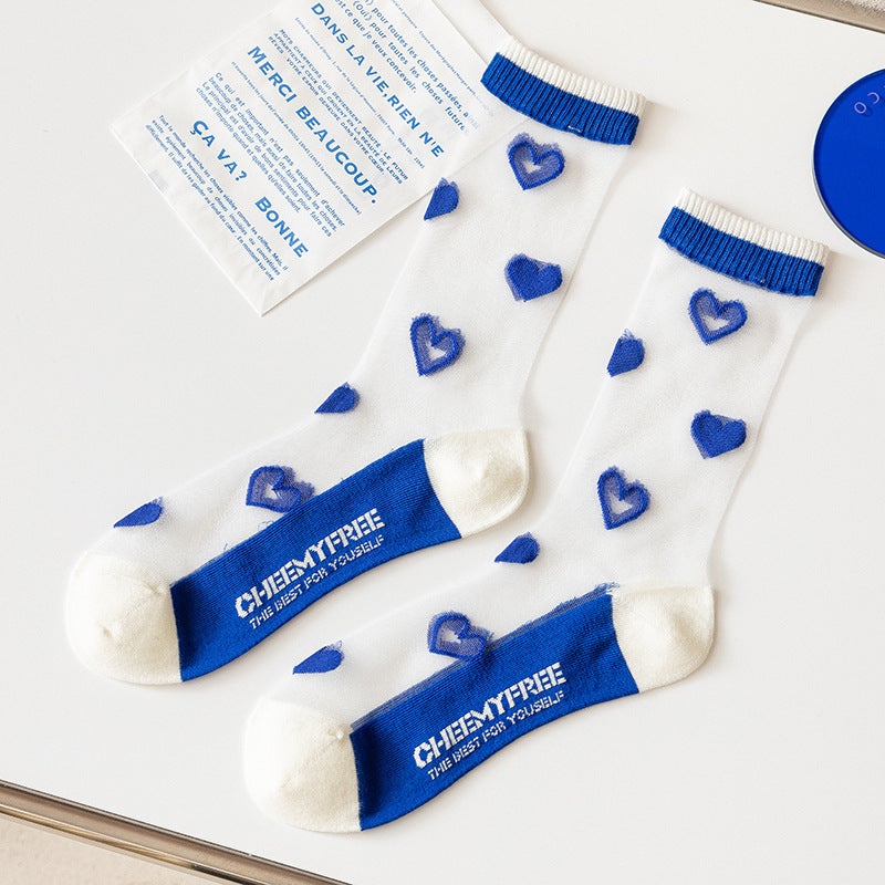 Transparent Spring And Summer Sweat-absorbing Glass Silk Socks