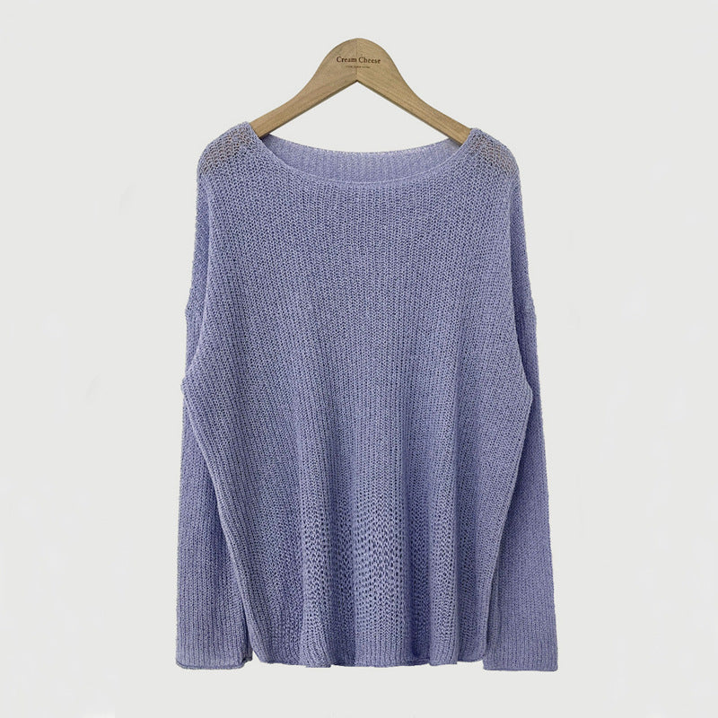 Solid Color Loose And Idle Sun Protection Long Sleeve Blouse Casual